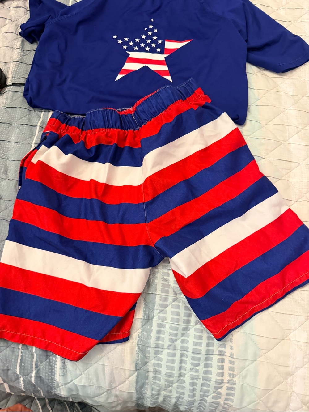 Oasis Red, White & Blue Striped Kids Shorts